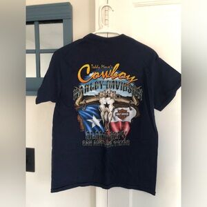 Harley-Davidson Blue Tee with Red Logo